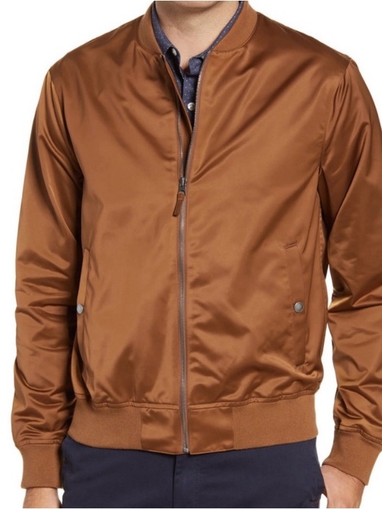 Bonobos Other - Bonobos Boulevard Caramel Copper Satin Bomber Jacket Size L